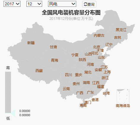 2017年全國(guó)電力發(fā)電，電力裝機(jī)版圖