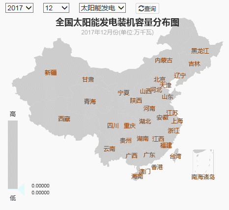 2017年全國(guó)電力發(fā)電，電力裝機(jī)版圖