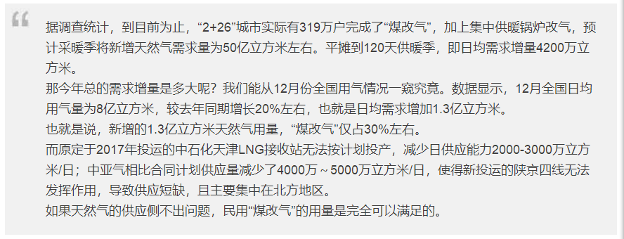 “氣荒”這口鍋，煤改氣不全背