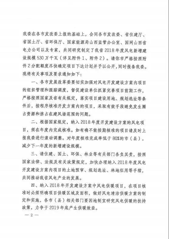 96個(gè)項(xiàng)目！山西省正式印發(fā)2018年度風(fēng)電開發(fā)建設(shè)方案