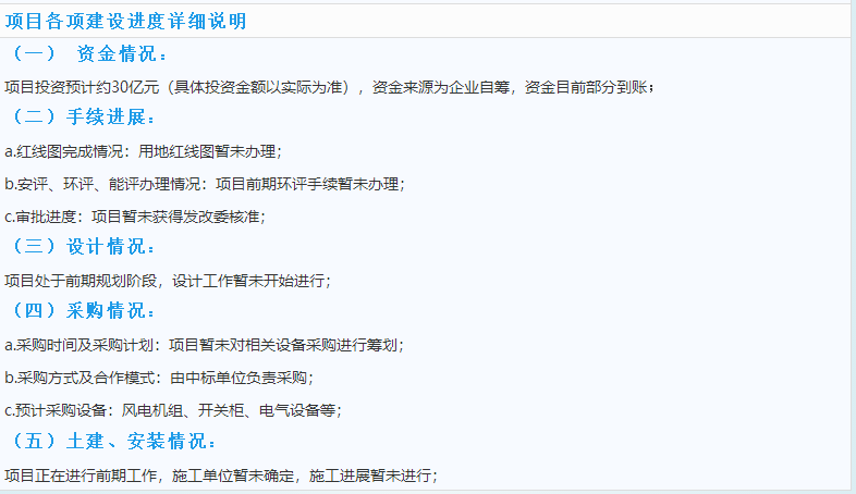 3個風電優(yōu)質(zhì)項目建設(shè)情況一覽
